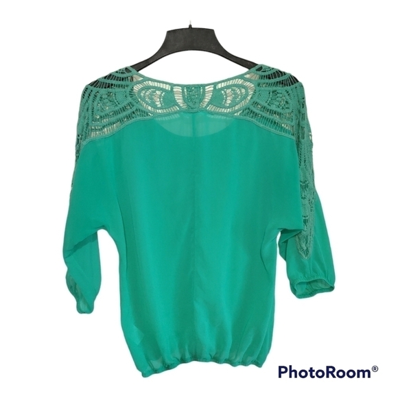 Maurice's Mint green sheer short sleeve top XS - Picture 2 of 5